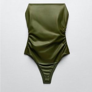Zara Leather Bustier Bodysuit